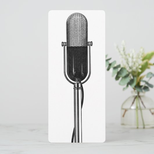  muziek, oude, gefashioned Retro-microfoon Kaart (Staand voorkant)