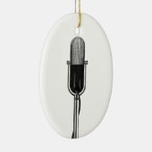  muziek, oude, gefashioned Retro-microfoon Keramisch Ornament (Rechts)