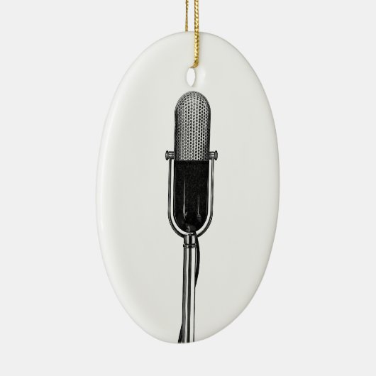  muziek, oude, gefashioned Retro-microfoon Keramisch Ornament (Rechts)