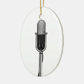 muziek, oude, gefashioned Retro-microfoon Keramisch Ornament (Links)