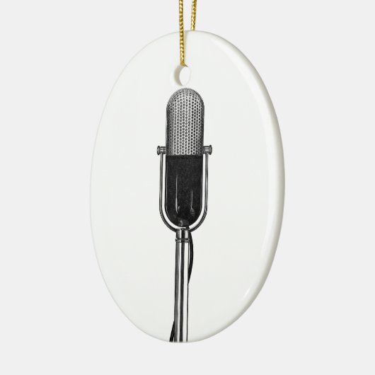  muziek, oude, gefashioned Retro-microfoon Keramisch Ornament (Links)