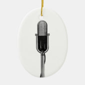  muziek, oude, gefashioned Retro-microfoon Keramisch Ornament (Voorkant)