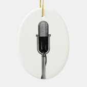  muziek, oude, gefashioned Retro-microfoon Keramisch Ornament (Achterkant)