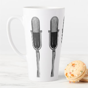  muziek, oude, gefashioned Retro-microfoon Latte Mok