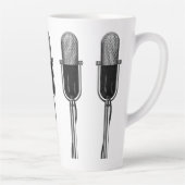  muziek, oude, gefashioned Retro-microfoon Latte Mok (Rechts)