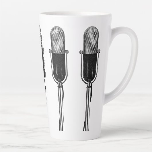  muziek, oude, gefashioned Retro-microfoon Latte Mok (Rechts)