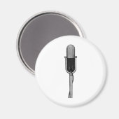  muziek, oude, gefashioned Retro-microfoon Magneet (Voorkant / Achterkant)