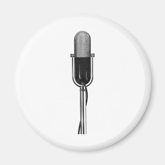  muziek, oude, gefashioned Retro-microfoon Magneet (Voorkant)