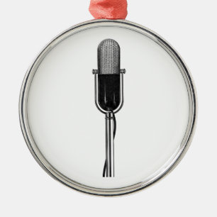  muziek, oude, gefashioned Retro-microfoon Metalen Ornament