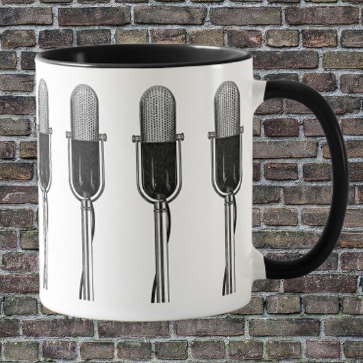 muziek, oude, gefashioned Retro-microfoon Mok