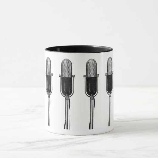 muziek, oude, gefashioned Retro-microfoon Mok (Midden)