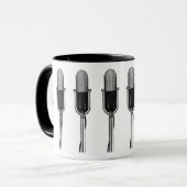 muziek, oude, gefashioned Retro-microfoon Mok (Voorkant links)