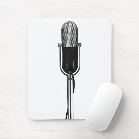 muziek, oude, gefashioned Retro-microfoon Muismat (Met muis)