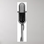  muziek, oude, gefashioned Retro-microfoon Poster (Voorkant)