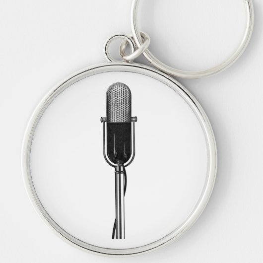  muziek, oude, gefashioned Retro-microfoon Sleutelhanger (Voorkant)
