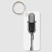 muziek, oude, gefashioned Retro-microfoon Sleutelhanger (Voorkant)