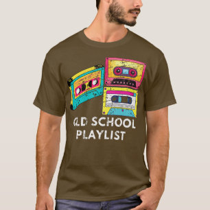 Muziek oude speellijst 80-90-serie cassette t-shirt