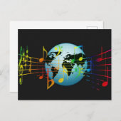 Muziek over de hele wereld feestdagenkaart (Voorkant / Achterkant)