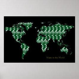 muziek over de hele wereld , map poster
