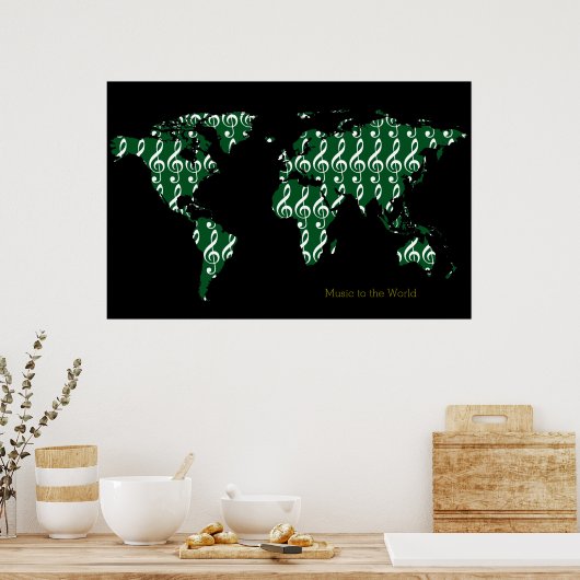 muziek over de hele wereld , map poster (Keuken)