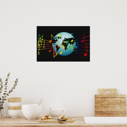 Muziek over de hele wereld poster (Keuken)