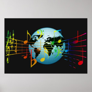 Muziek over de hele wereld poster