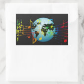 Muziek over de hele wereld rechthoekige sticker (Tas)