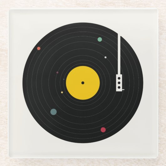 Muziek overal | Florent Bodart Glazen Onderzetter (Voorkant)