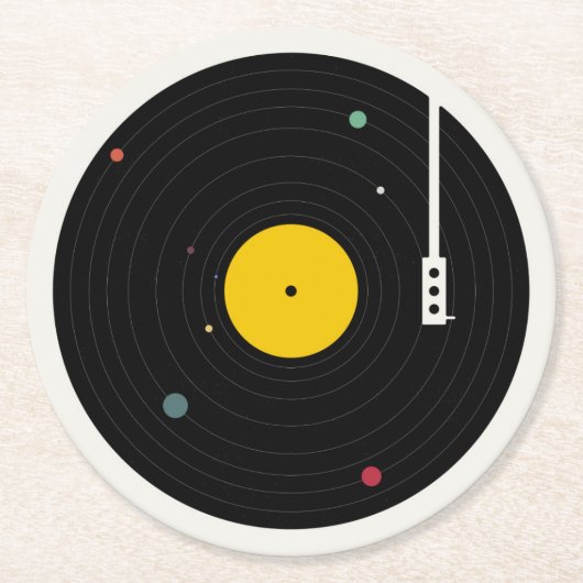 Muziek overal | Florent Bodart Ronde Kartonnen Onderzetter (Voorkant)