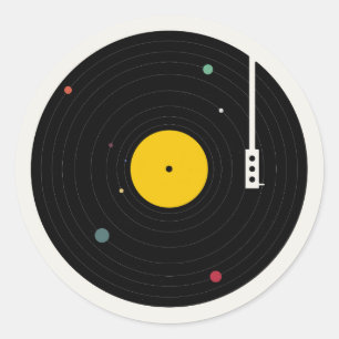 Muziek overal   Florent Bodart Ronde Sticker