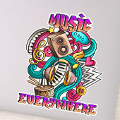 Muziek Overal Graffiti Art voor muziekliefhebbers Sticker