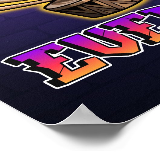 Muziek overal graffiti DJ Poster (Hoek)