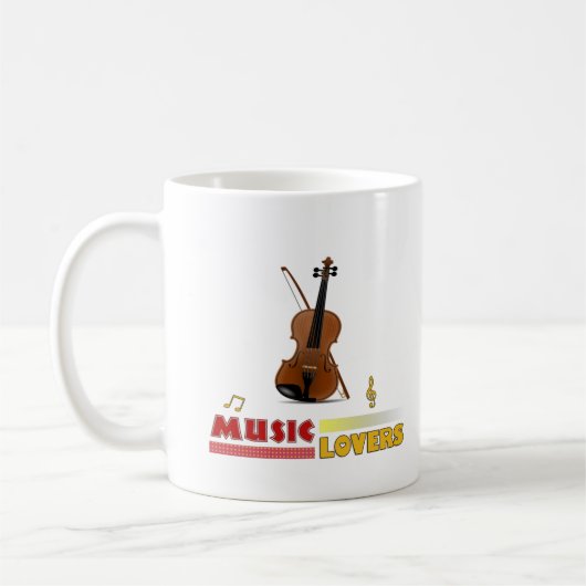 Muziek overtreft Violin Word Art Design Koffiemok (Links)