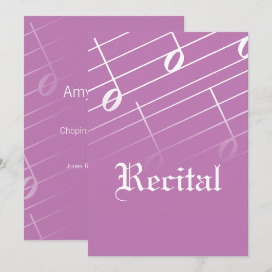 Muziek Overweging Uitnodiging (Voorkant / Achterkant)