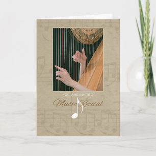 Muziek Overweging Uitnodiging Handen Spelen Harp