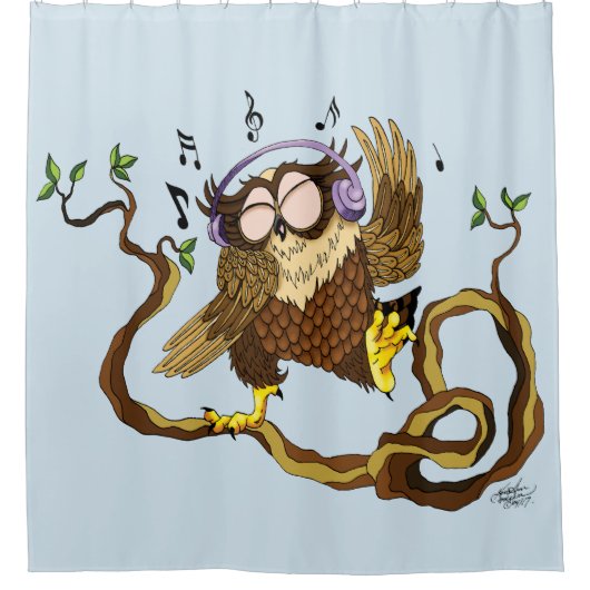 Muziek Owl Douchegordijn (Voorkant)