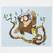 Muziek Owl Fleece Deken (Voorkant (Horizontaal))