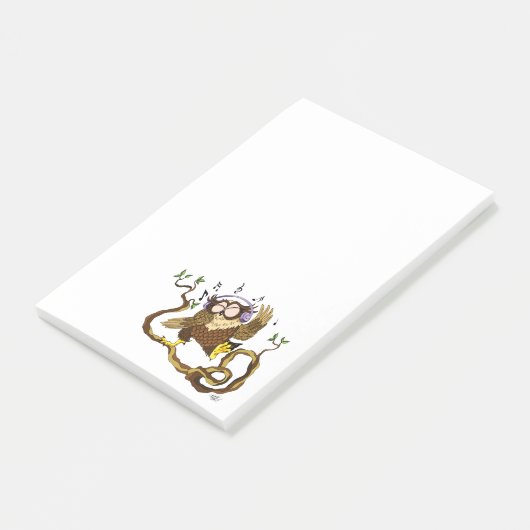 Muziek Owl Post-it® Notes (Schuin)