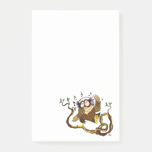 Muziek Owl Post-it® Notes (Voorkant)