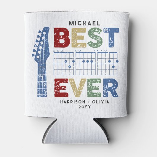 Muziek Papa Beste Papa Ooit Gitaar akkoorden geper Blikjeskoeler (Voorkant)