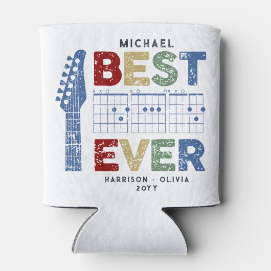 Muziek Papa Beste Papa Ooit Gitaar akkoorden geper Blikjeskoeler (Achterkant)