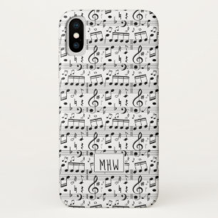 Muziek Patroon aangepaste monogram telefoonhoesjes iPhone X Hoesje