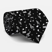 Muziek Pattern Classy Black & White Musical Stropdas (Opgerold)