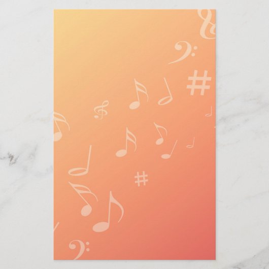 Muziek peach briefpapier (Voorkant)