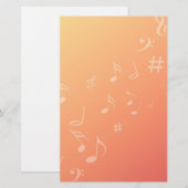 Muziek peach briefpapier (Voorkant / Achterkant)