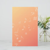 Muziek peach briefpapier (Staand voorkant)