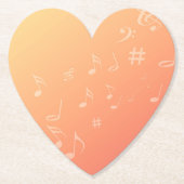 Muziek peach kartonnen onderzetters (Voorkant)