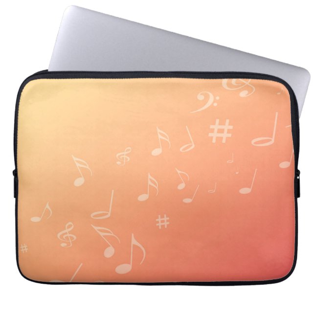 Muziek peach laptop sleeve (Voorkant)