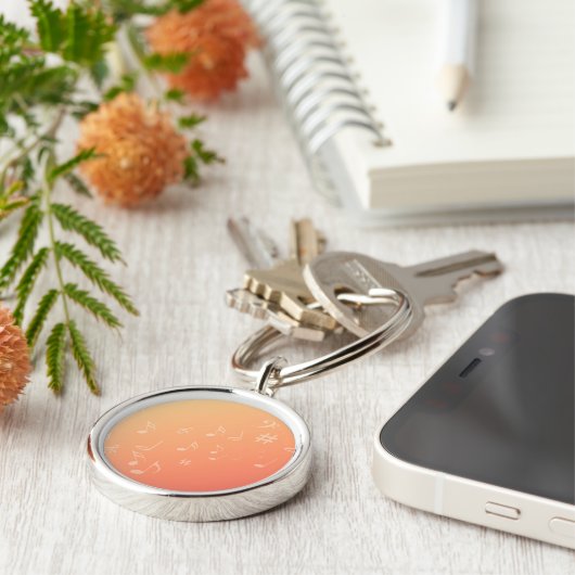 Muziek peach sleutelhanger (Zijkant)