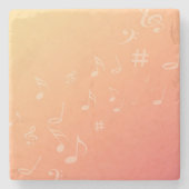 Muziek peach stenen onderzetter (Voorkant)